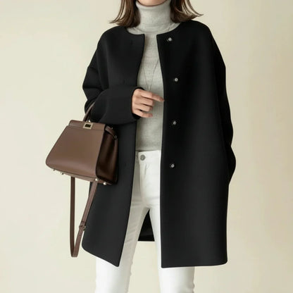 Cranie | Women’s Collarless A-Line Coat