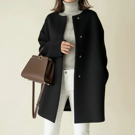 Cranie | Women’s Collarless A-Line Coat