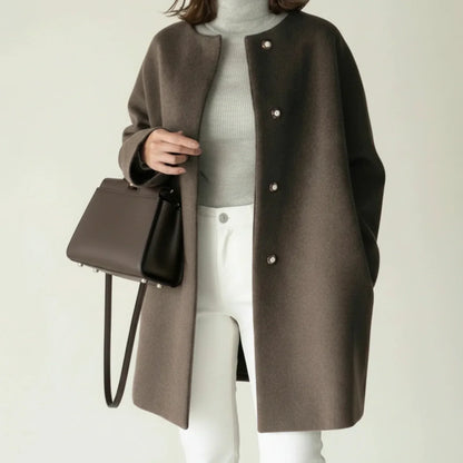 Cranie | Women’s Collarless A-Line Coat