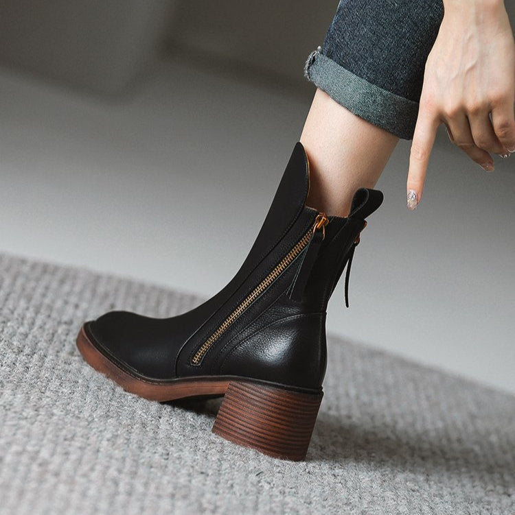 Zane | Women’s Leather High-Heel Ankle Boots
