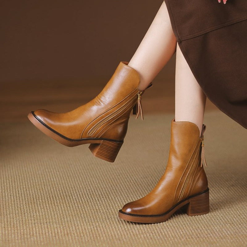 Zane | Women’s Leather High-Heel Ankle Boots