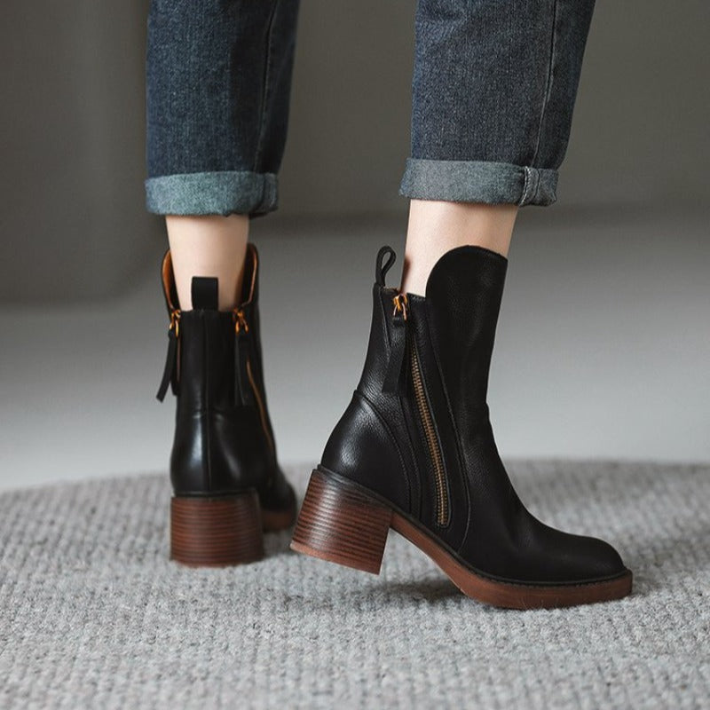 Zane | Women’s Leather High-Heel Ankle Boots