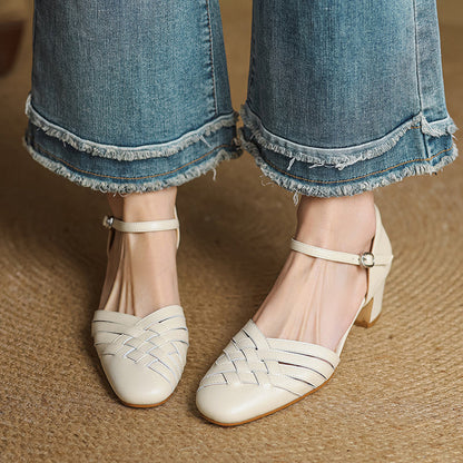 Avora | Women’s Leather Block Heel Sandals
