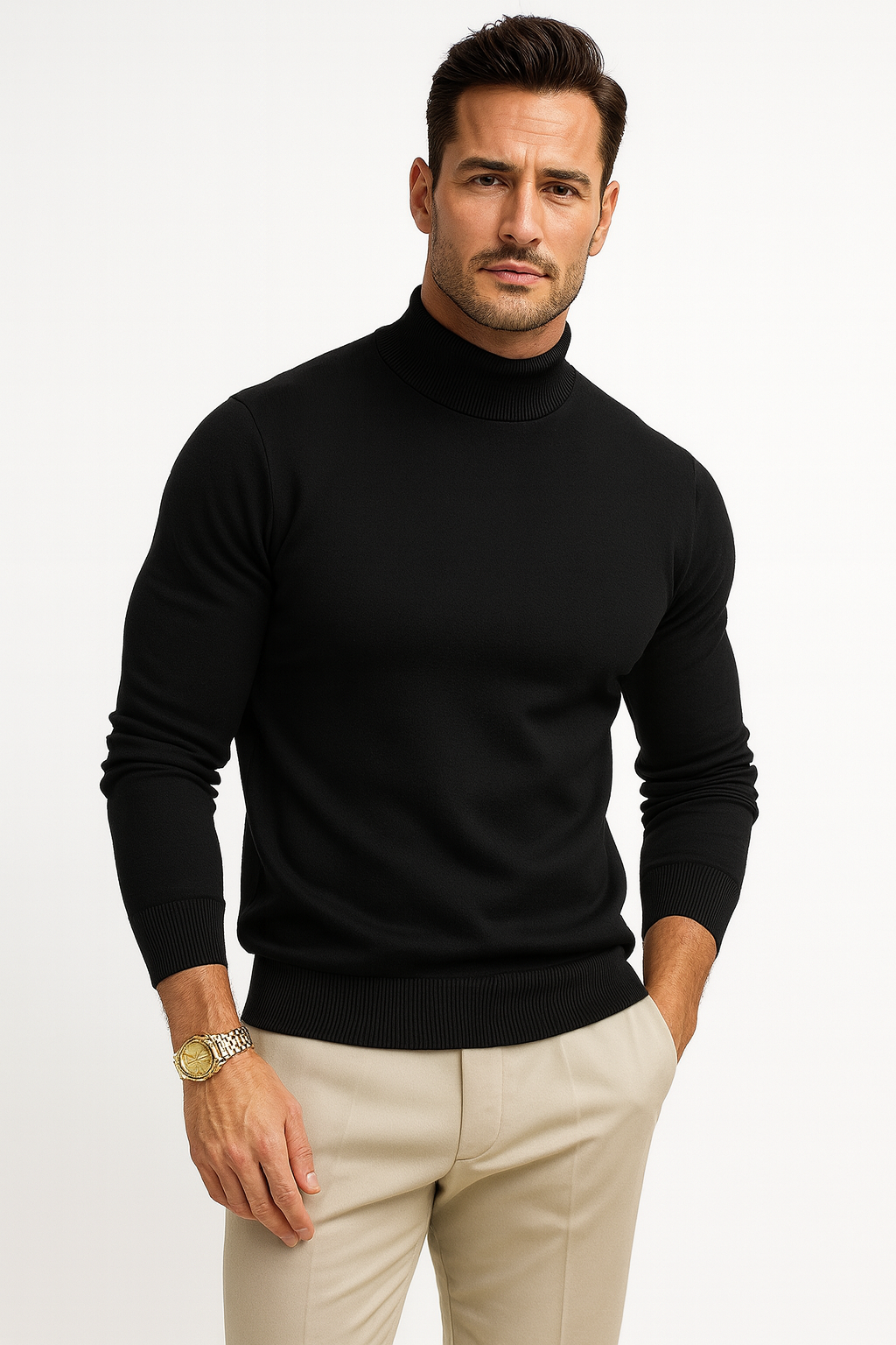 Drenie | Men’s Fitted Turtleneck Sweater