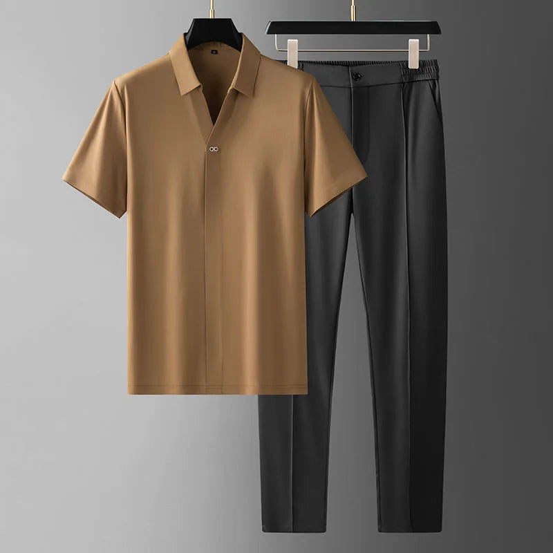 Edison | Men’s Luxe Polo & Tailored Pant Set