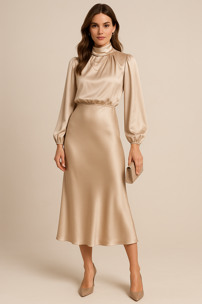 Elviane | Women’s High-Neck Midi Dress