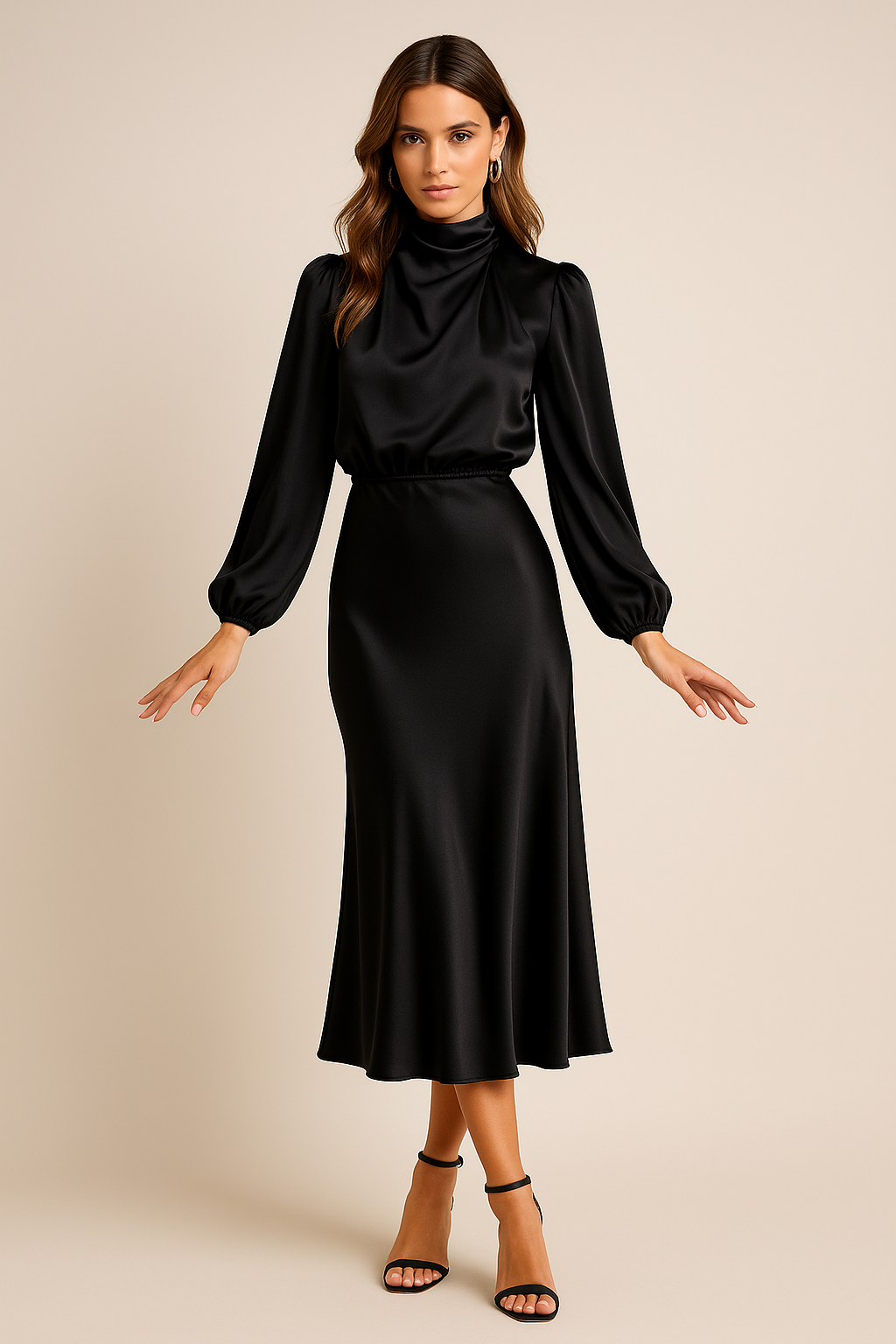 Elviane | Women’s High-Neck Midi Dress