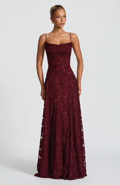 Elvoria | Women’s Spaghetti Strap Cowl Neck Maxi Dress