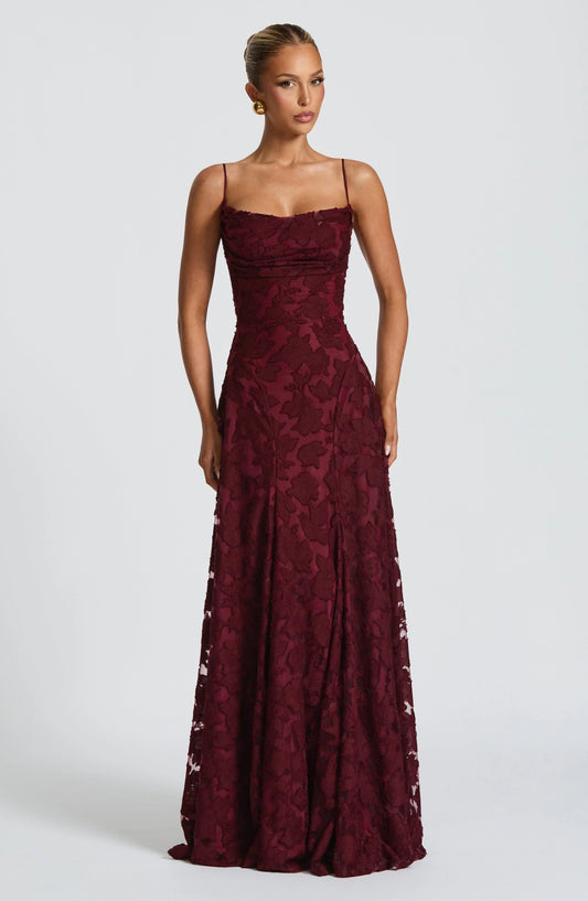 Elvoria | Women’s Spaghetti Strap Cowl Neck Maxi Dress