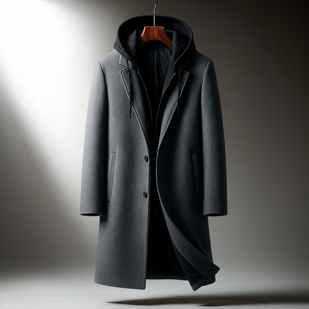 Gaspar | Men’s Hooded Wool-Blend Overcoat