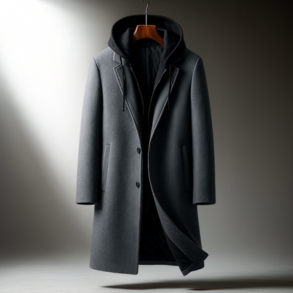 Gaspar | Men’s Hooded Wool-Blend Overcoat