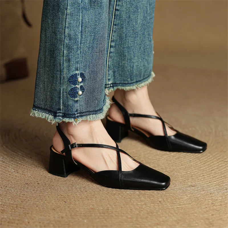 Gili | Women’s Leather Block Heel Sandals