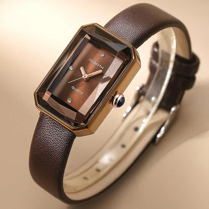 Graeme | Men’s Rectangular Leather Strap Watch