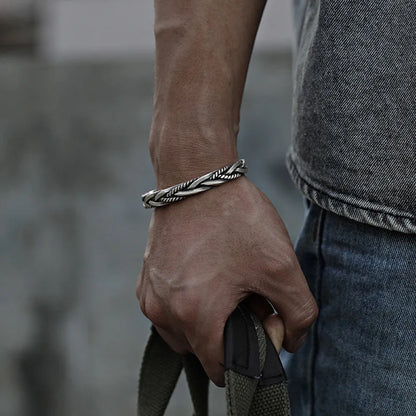 Gregory | Men’s Sterling Silver Braided Cuff Bracelet