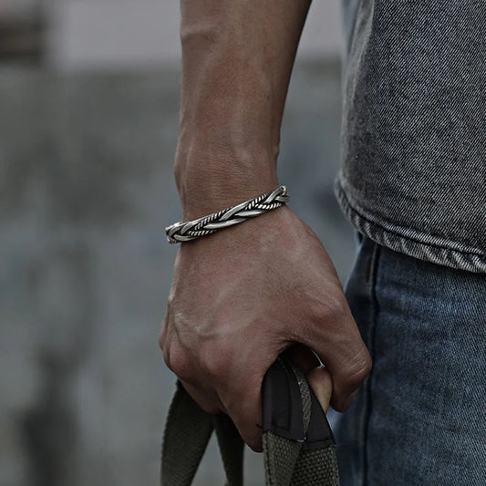 Gregory | Men’s Sterling Silver Braided Cuff Bracelet