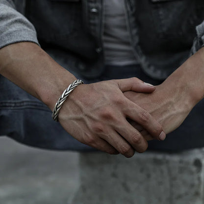 Gregory | Men’s Sterling Silver Braided Cuff Bracelet