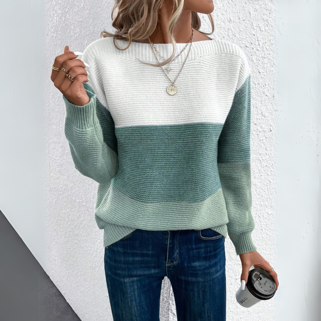 Hans | Women’s Tri-Color Patchwork Sweater
