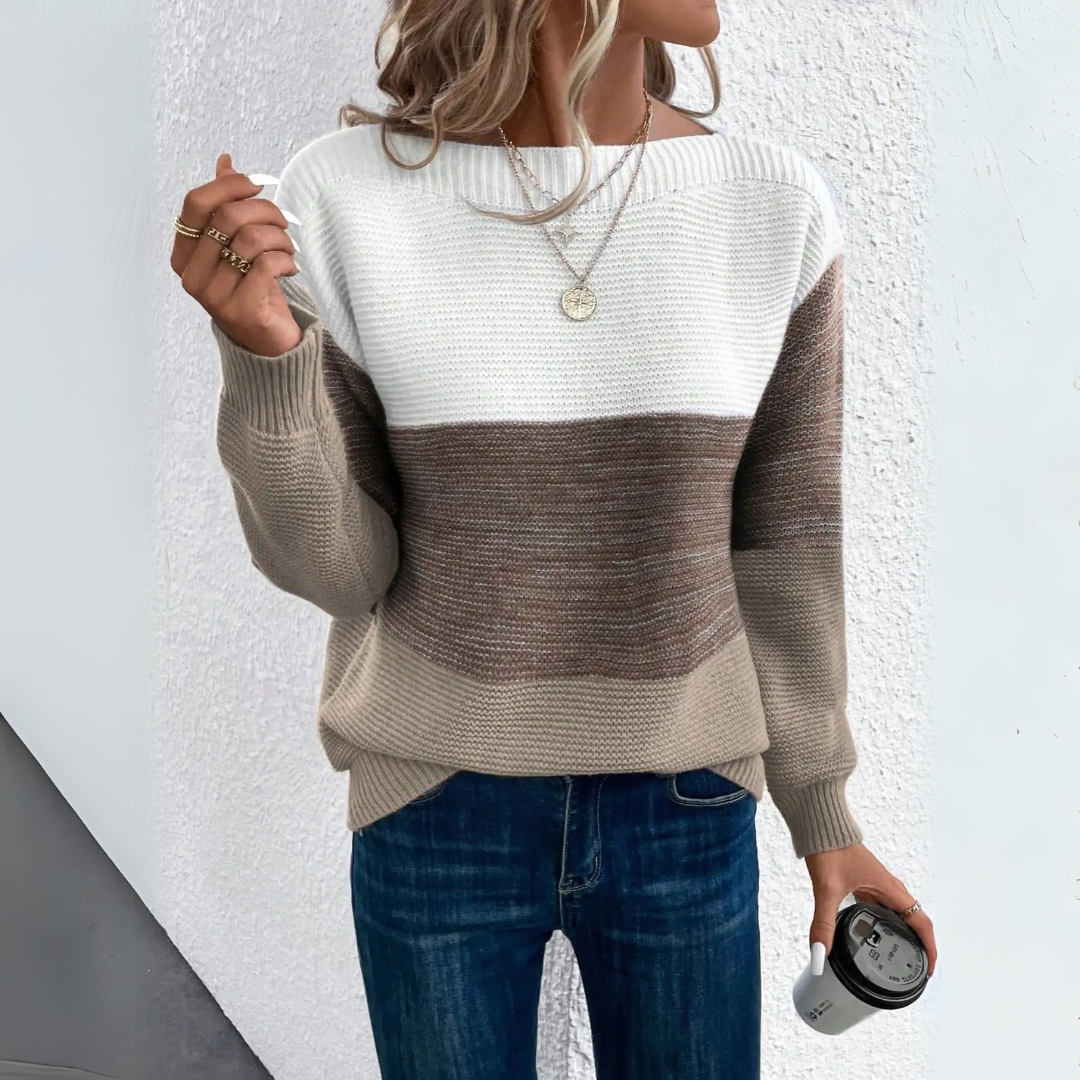 Hans | Women’s Tri-Color Patchwork Sweater
