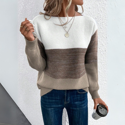 Hans | Women’s Tri-Color Patchwork Sweater