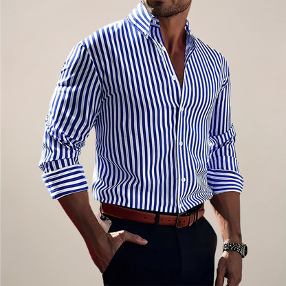 Harron | Men’s Striped Long Sleeve Shirt