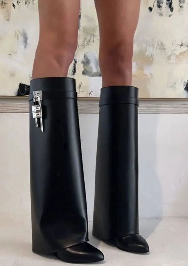 Marley | Women’s Sculptural Knee High Wedge Boots
