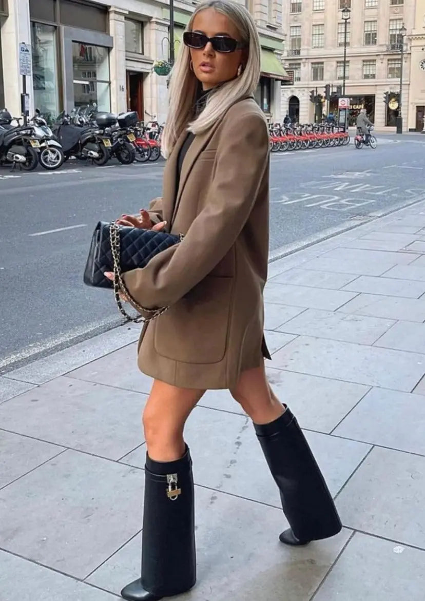 Marley | Women’s Sculptural Knee High Wedge Boots