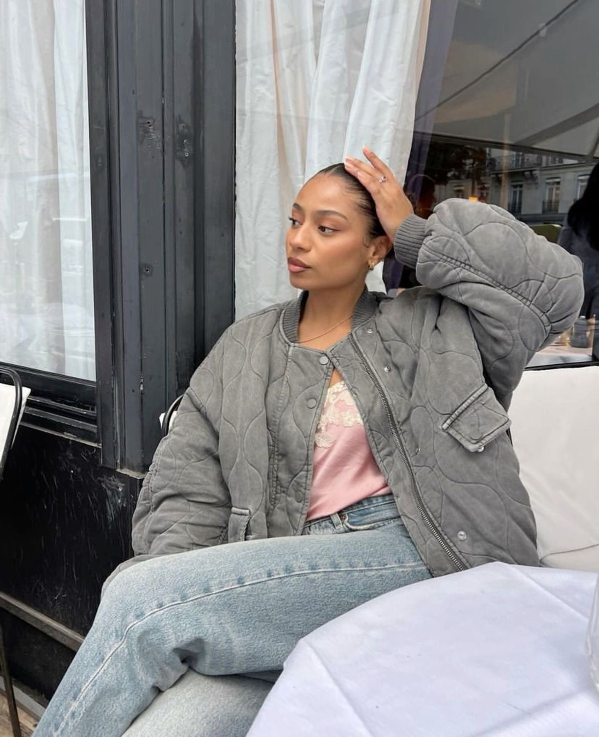 Hillarie | Women’s Oversized Quilted Bomber Jacket