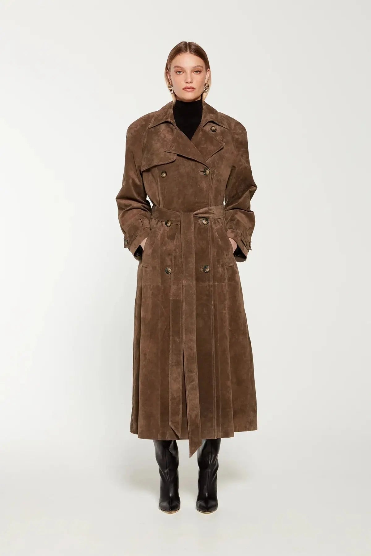 Jensen | Women’s Long Double Breasted Trench Coat