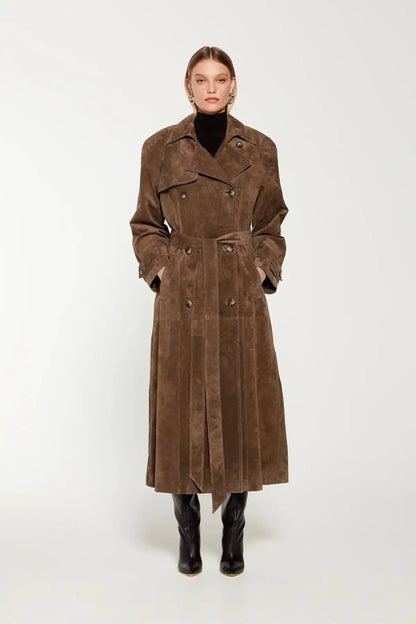 Jensen | Women’s Long Double Breasted Trench Coat