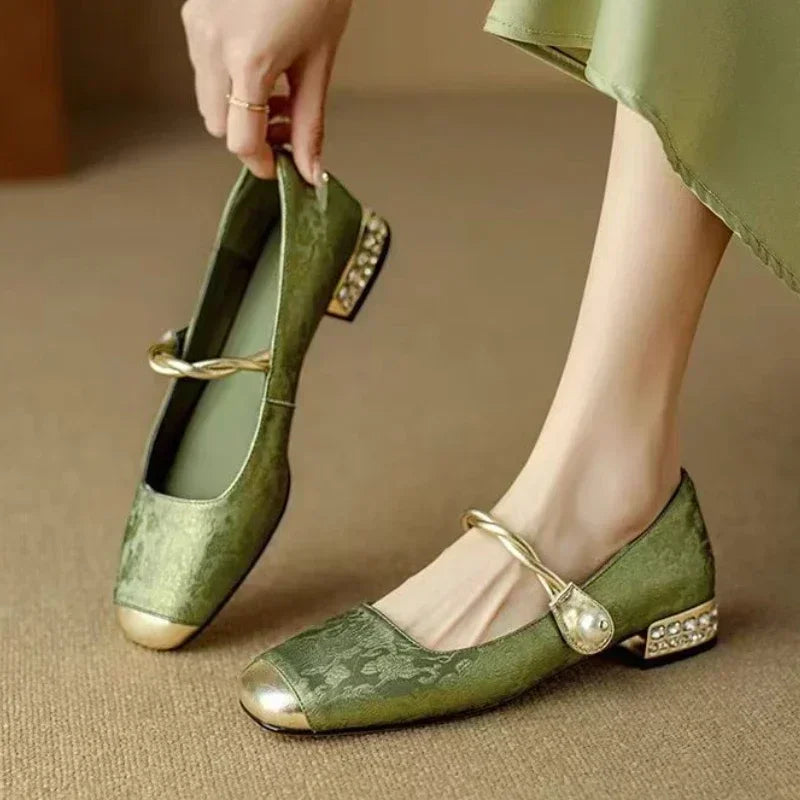 Jeffy | Women’s Satin Square Toe Pumps