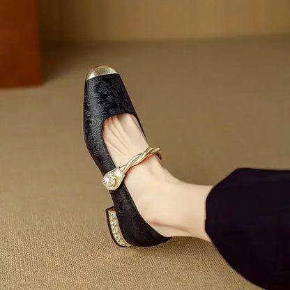 Jeffy | Women’s Satin Square Toe Pumps