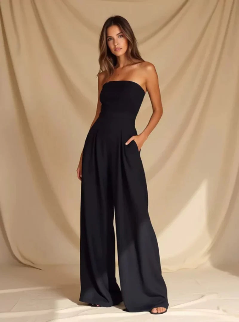 Janae | Women’s Strapless Wide Leg Jumpsuit