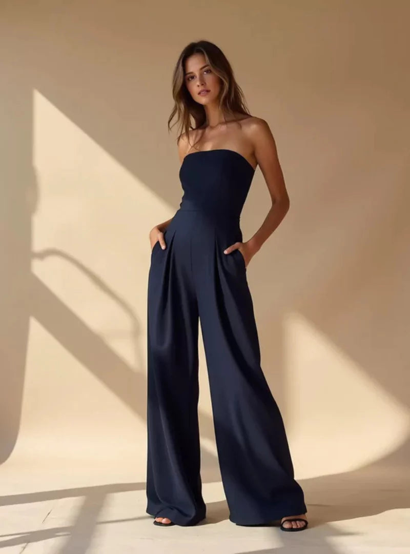 Janae | Women’s Strapless Wide Leg Jumpsuit