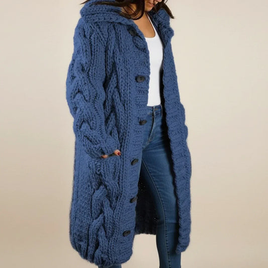 Lawina | Women’s Long Hooded Button-Front Cardigan