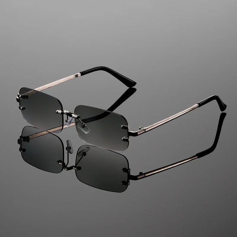 Lucan | Men’s Rimless Luxury Rectangular Sunglasses