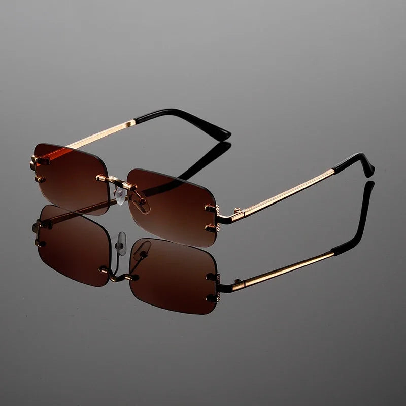 Lucan | Men’s Rimless Luxury Rectangular Sunglasses