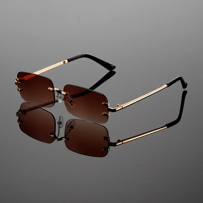 Lucan | Men’s Rimless Luxury Rectangular Sunglasses