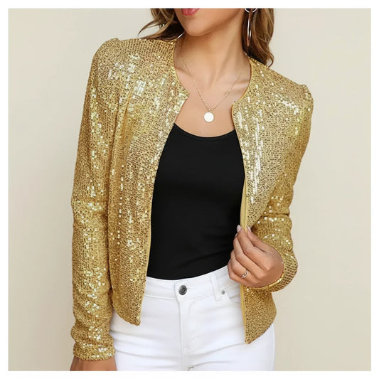 Lurelle | Women’s Sequin Open-Front Jacket