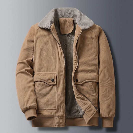 Maison | Men’s Corduroy Fleece-Lined Zip Jacket