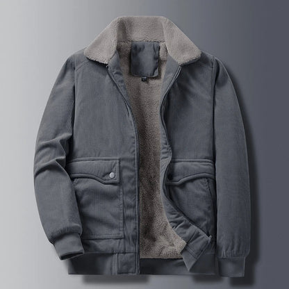 Maison | Men’s Corduroy Fleece-Lined Zip Jacket