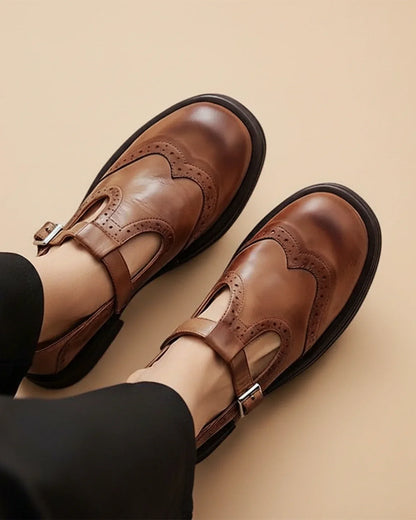 Mayie | Women’s Leather T-Strap Mary Jane Shoes