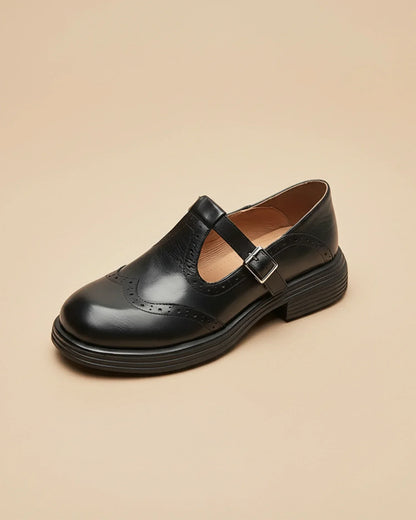 Mayie | Women’s Leather T-Strap Mary Jane Shoes