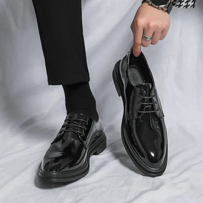 Dresden | Men’s High-Shine Black Derby Shoes