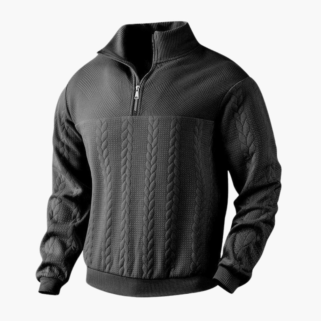 Cline | Men’s Cable Knit Troyer Sweater