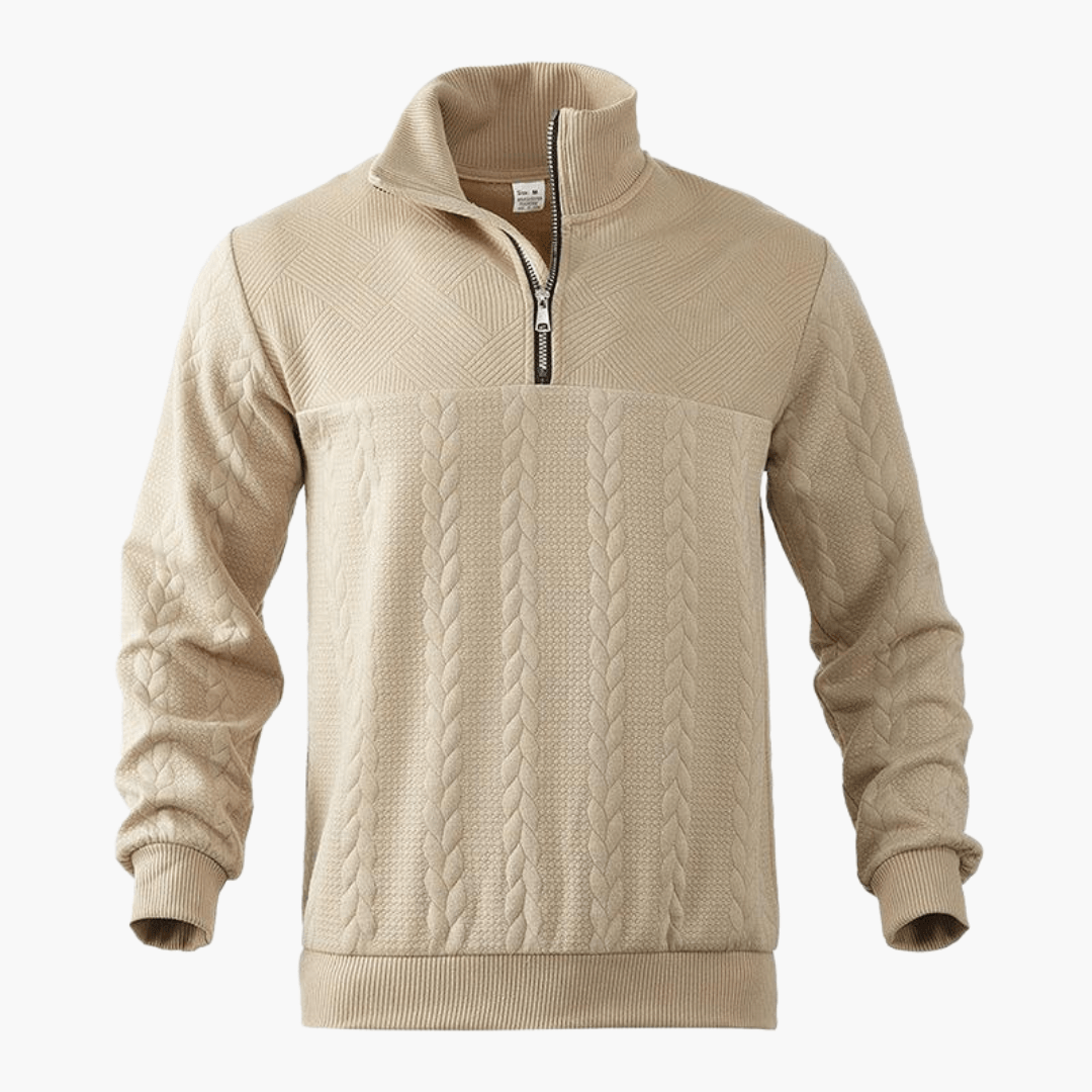 Cline | Men’s Cable Knit Troyer Sweater