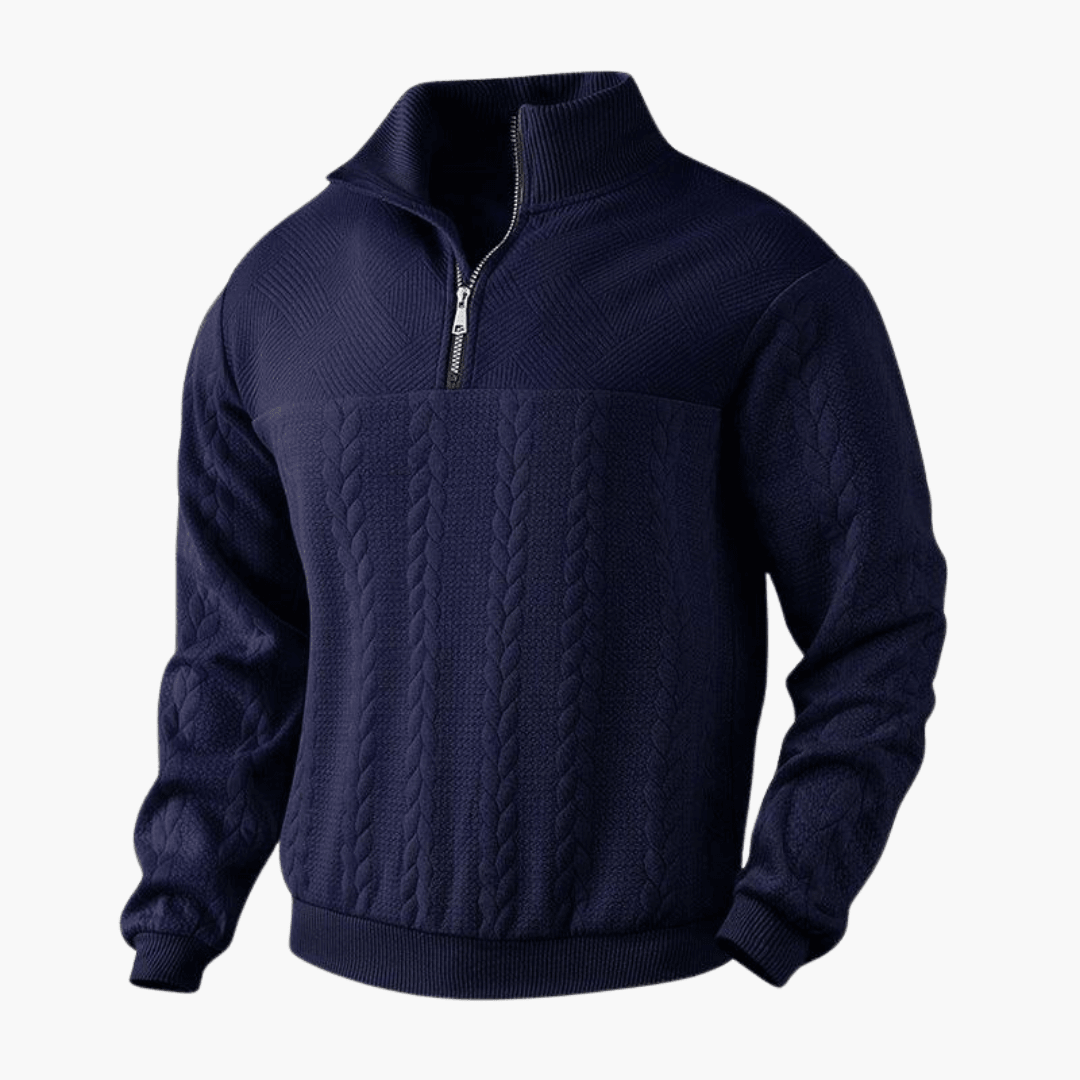 Cline | Men’s Cable Knit Troyer Sweater