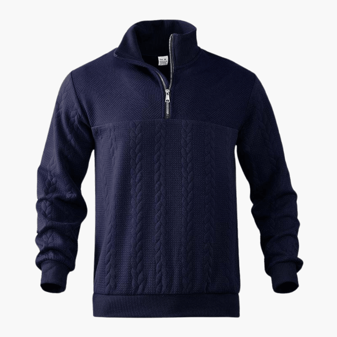Cline | Men’s Cable Knit Troyer Sweater