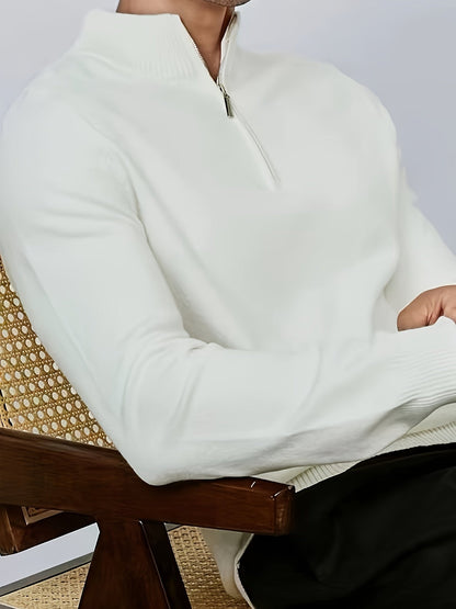 Wilon | Men’s Casual Half-Zip Sweater with High Collar