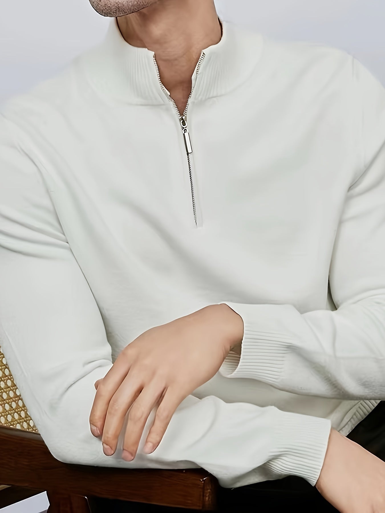 Wilon | Men’s Casual Half-Zip Sweater with High Collar