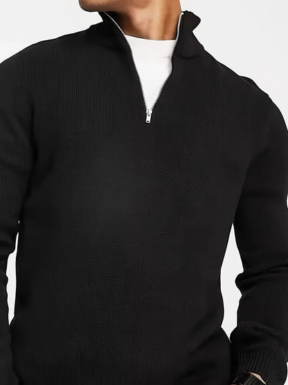 Wilon | Men’s Casual Half-Zip Sweater with High Collar
